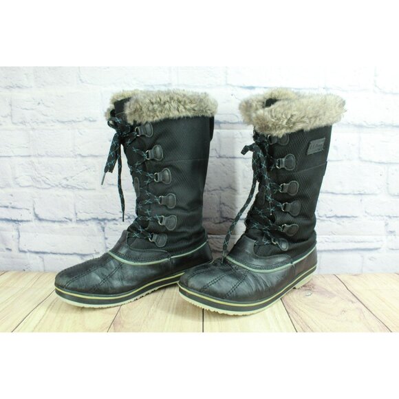 LL Bean Black Nylon Rangeley Waterproof Insulated Tall Pac Boots Size 10 - Picture 2 of 8